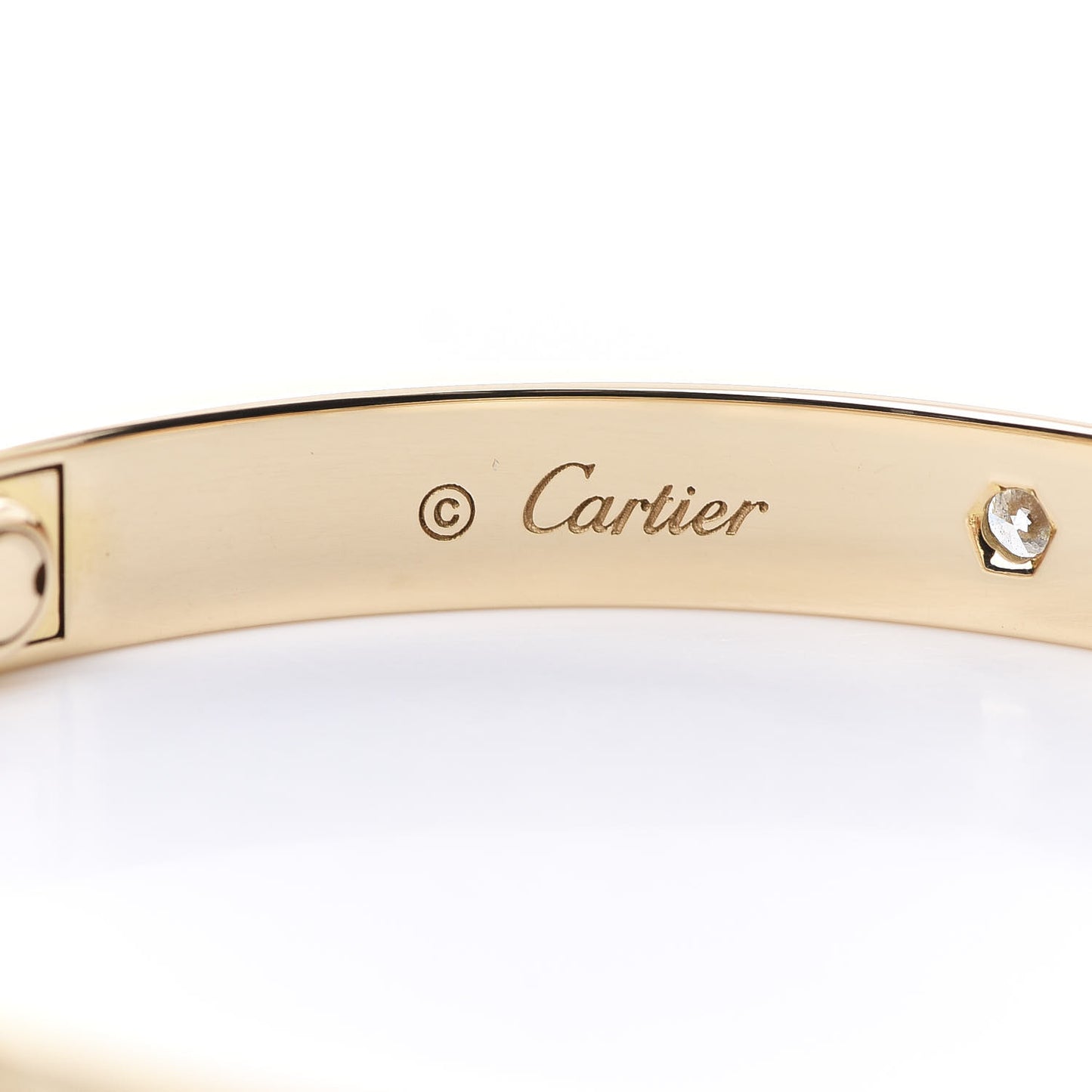 18K Yellow Gold 4 Diamond LOVE Bracelet 18
