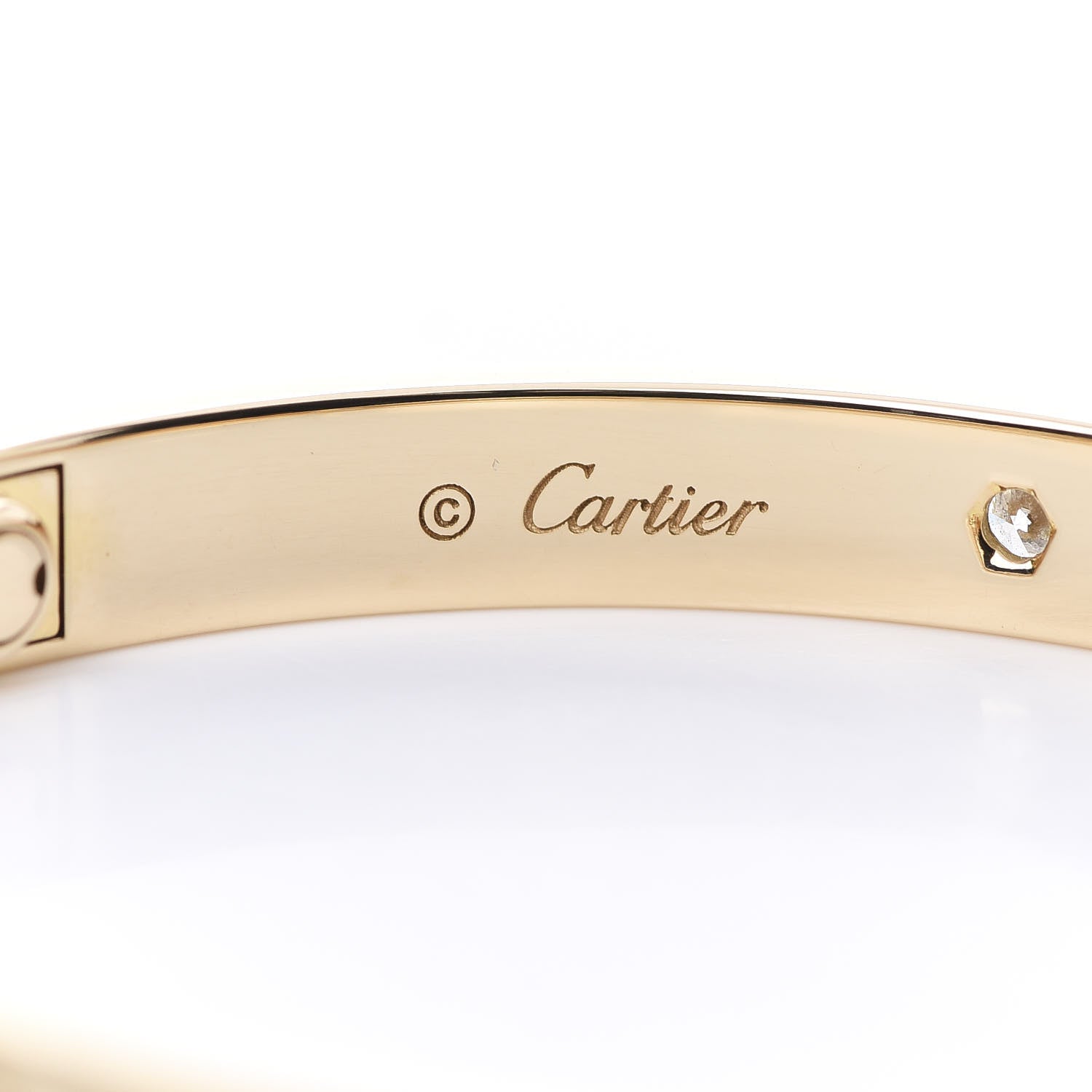 Cartier 18K Yellow Gold 4 Diamond LOVE Bracelet 18 5 of 7