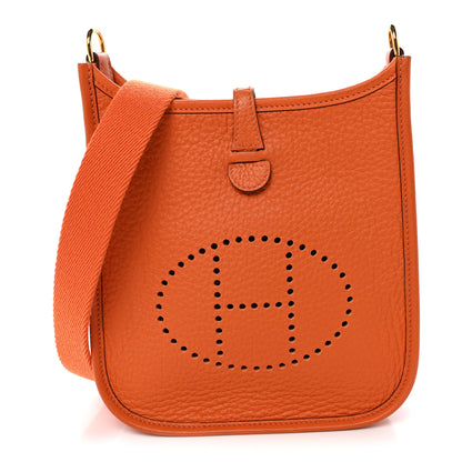 Hermes Taurillon Clemence Evelyne TPM Orange 1 of 10