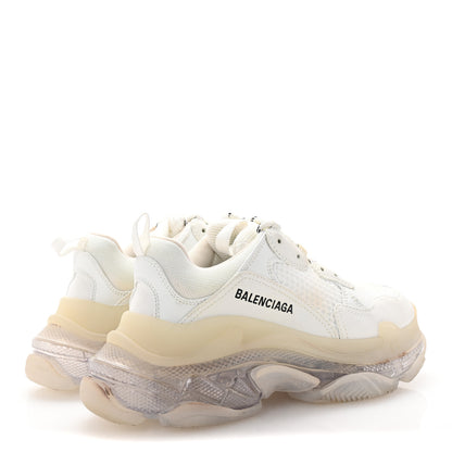 Balenciaga Fabric Mesh Clear Sole Womens Triple S Sneakers 37 White 10 of 18