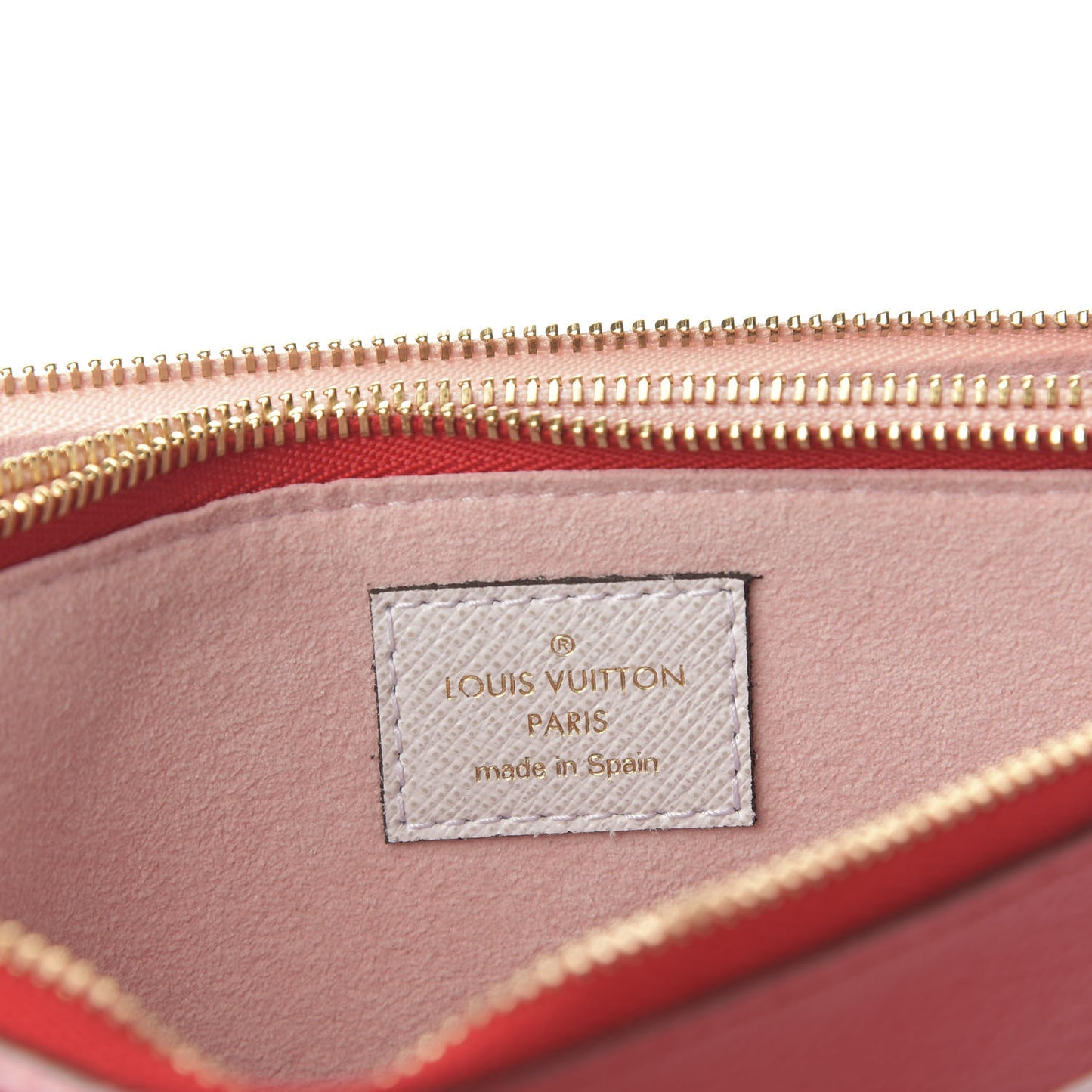 Monogram Giant Double Zip Pochette Rouge