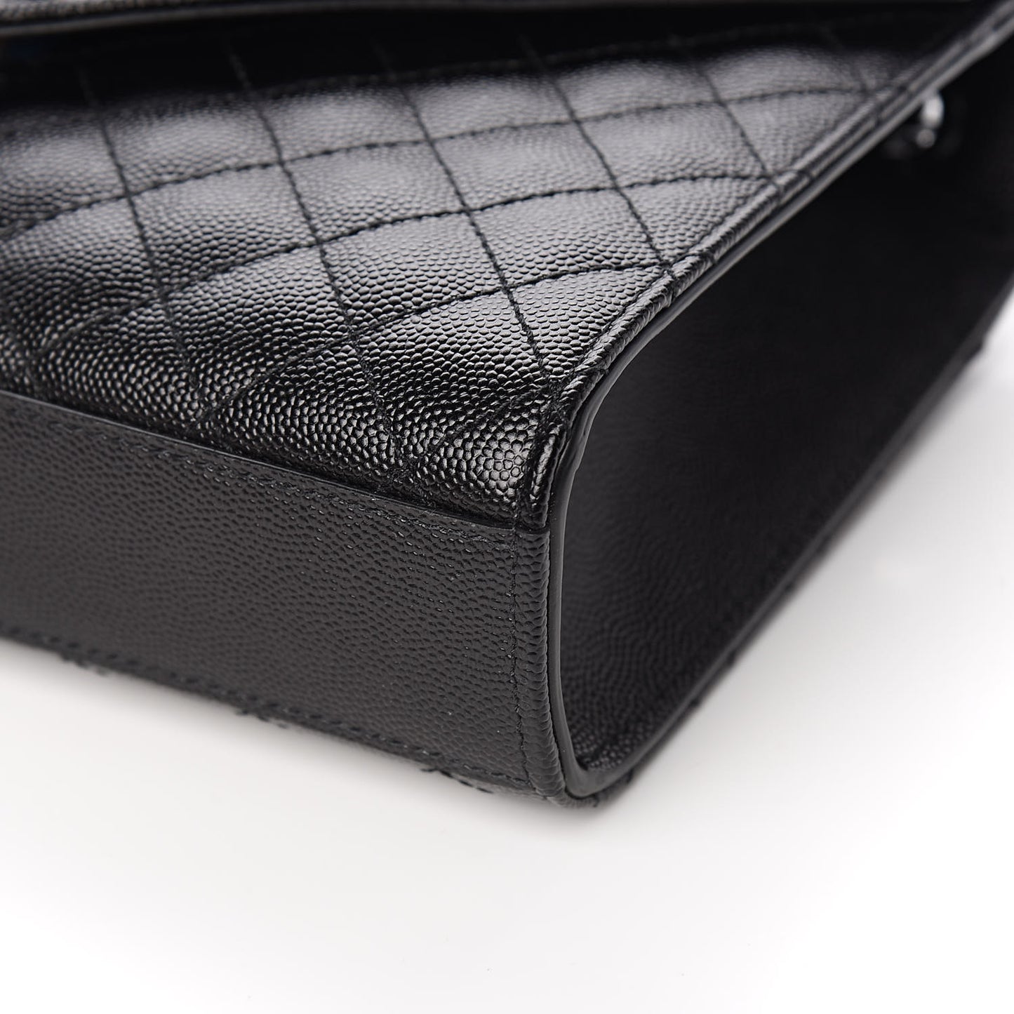 Grain De Poudre Textured Mixed Matelasse Triquilt Medium Monogram Satchel Black