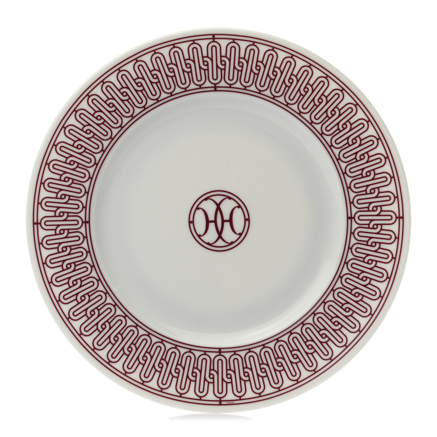 Porcelain H Deco Dessert Plate Rouge