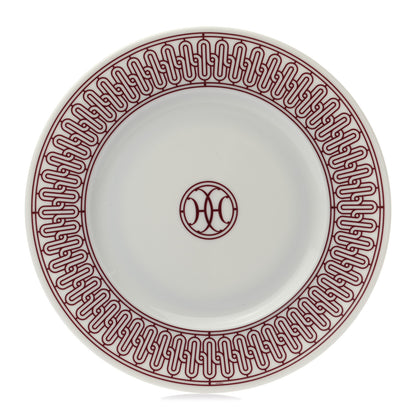 Hermes Porcelain H Deco Dessert Plate Rouge 1 of 7