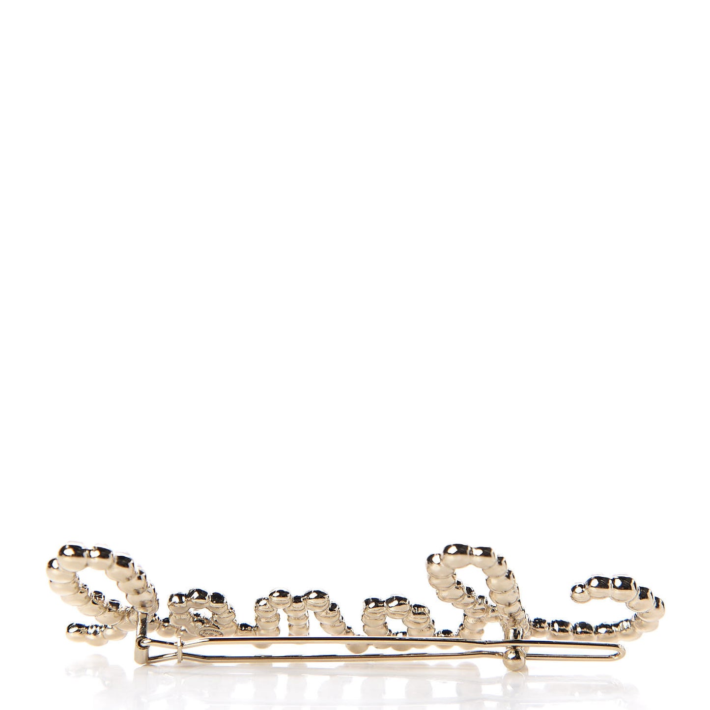 Metal Glass Swirling Pearls Hair Clip Gold