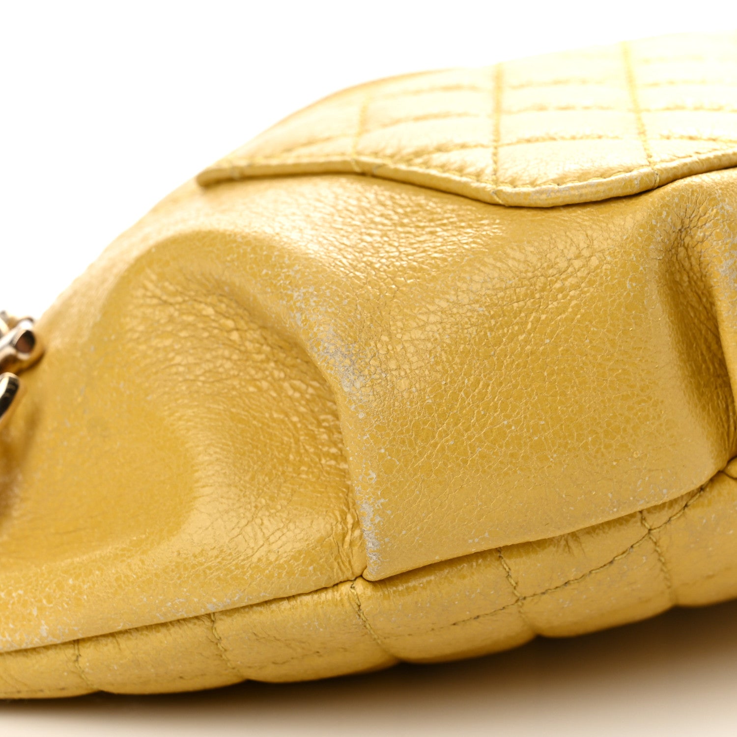 Chanel Crumpled Glazed Lambskin Quilted Waist Bag Fanny Pack Yellow 9 of 12