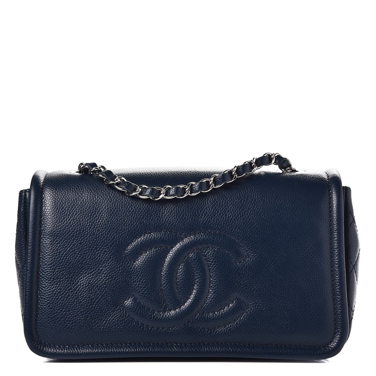Chanel Caviar Medium Timeless CC Flap Navy Blue 1 of 7