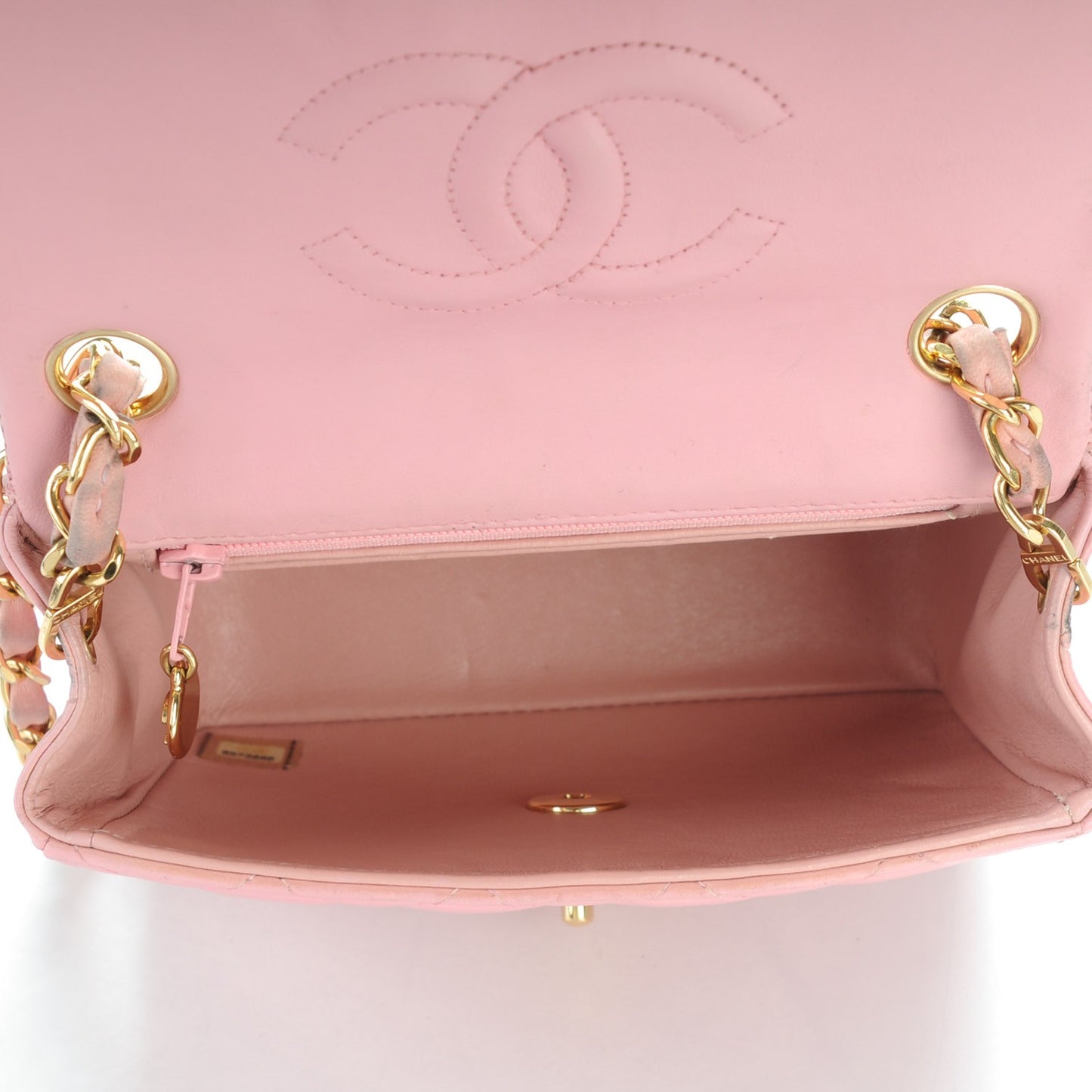 Lambskin Quilted Mini Square Flap Pink