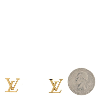 Louis Vuitton Metal LV Iconic Earrings Gold 2 of 4