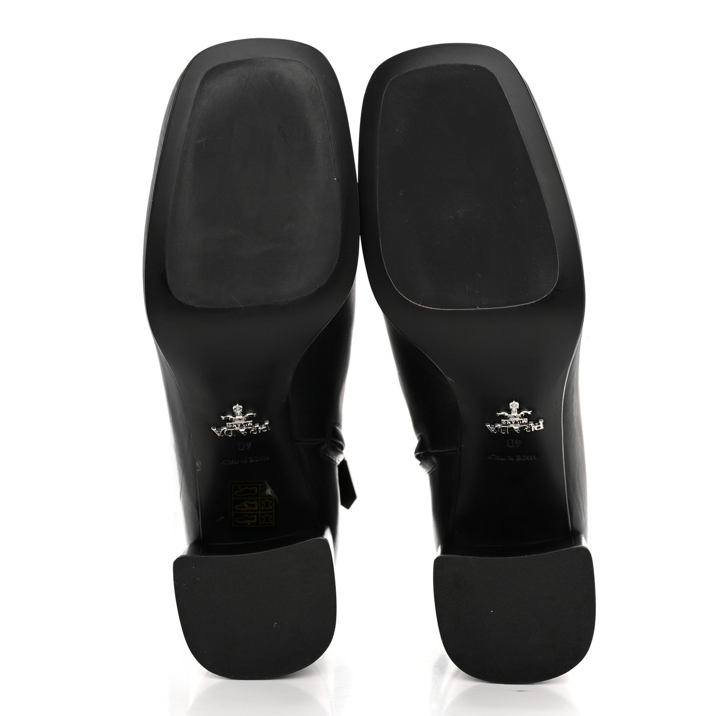 Vitello Metal Triangle Logo Zip 65mm Boots 40 Black