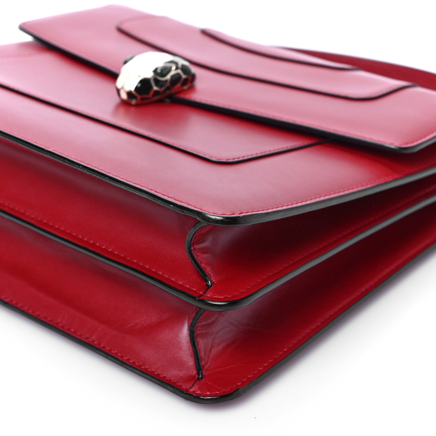 Bulgari Calfskin Serpenti Forever Top Handle Red 9 of 10