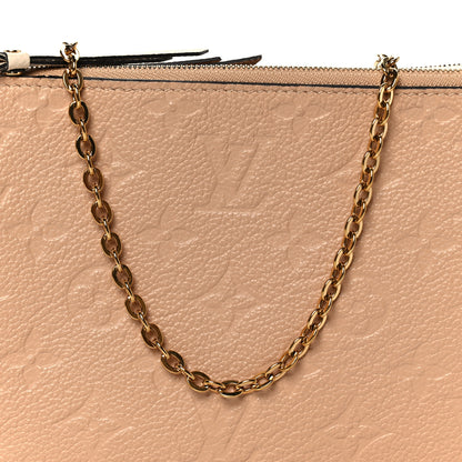 Louis Vuitton Empreinte Double Zip Pochette Beige Rose Creme 10 of 13