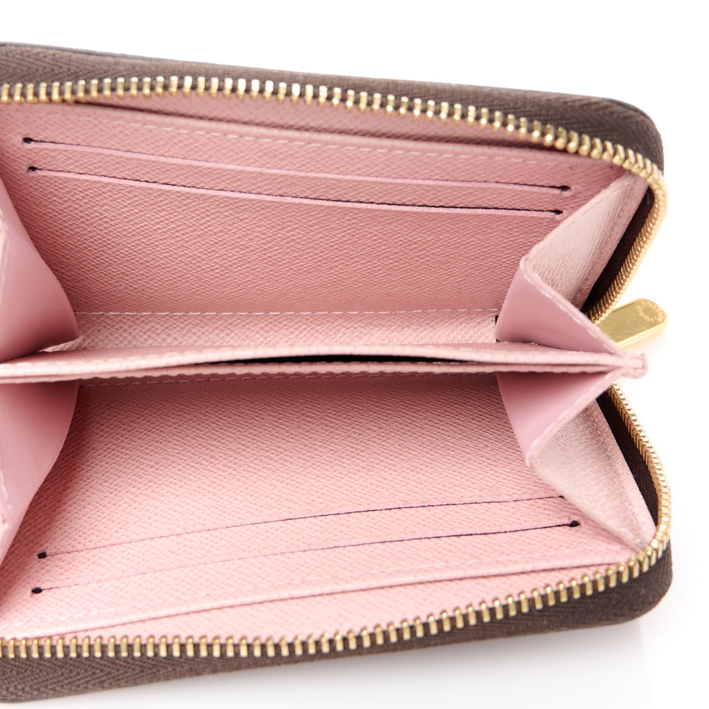 Damier Ebene Zippy Coin Purse Rose Ballerine