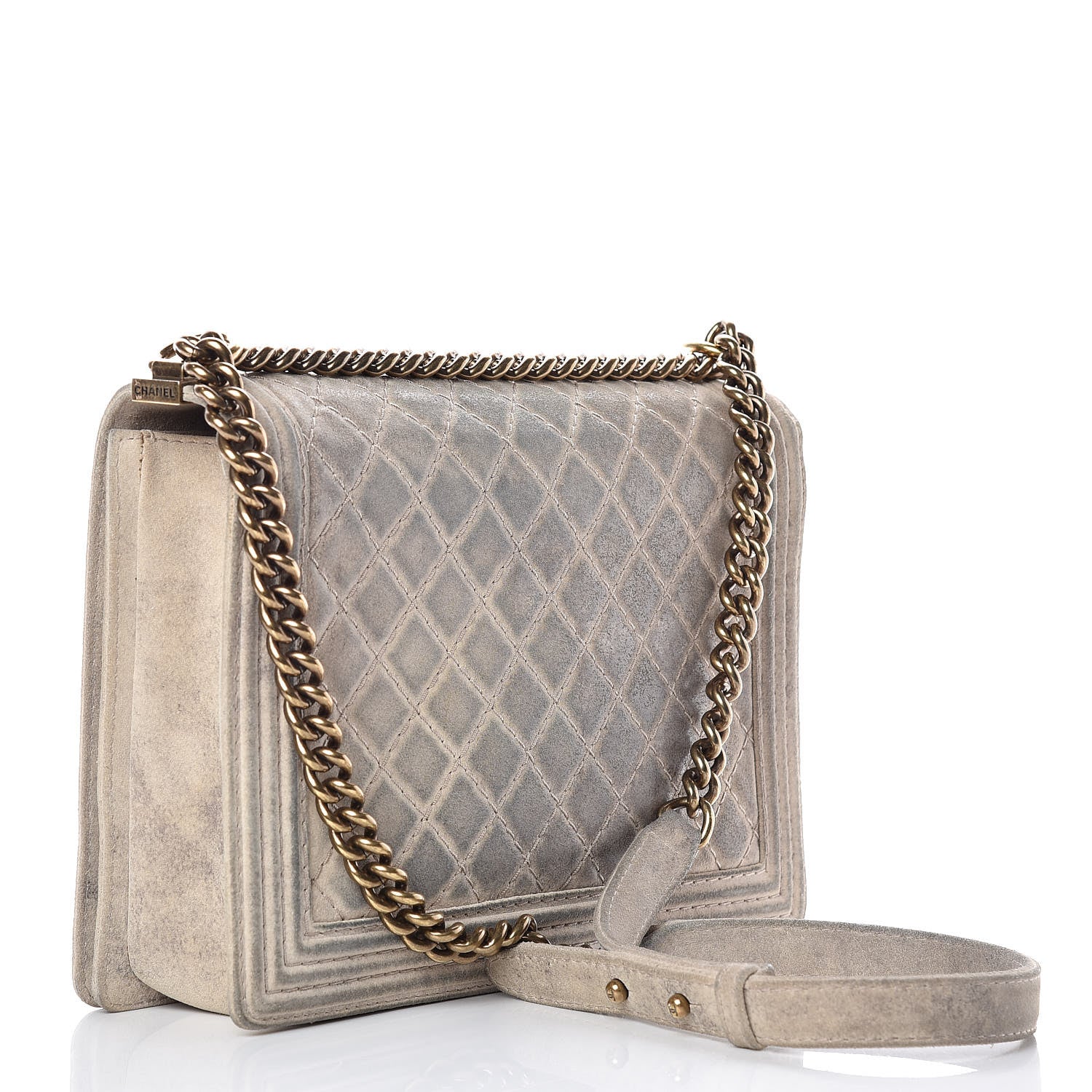Chanel Iridescent Calfskin Quilted Large Boy Flap Beige 3 of 13