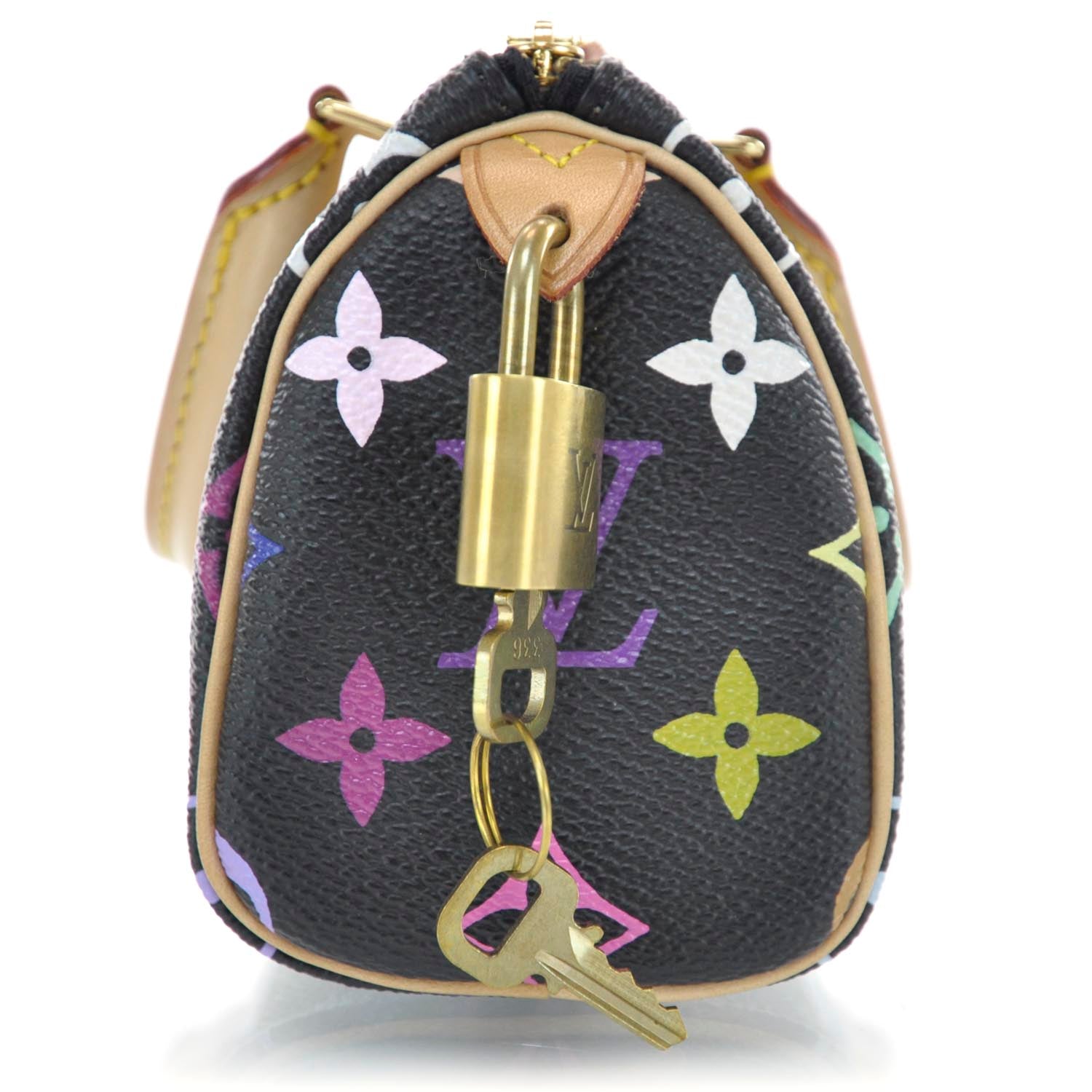 Louis Vuitton Monogram Multicolor Mini Sac HL Speedy Black 4 of 9