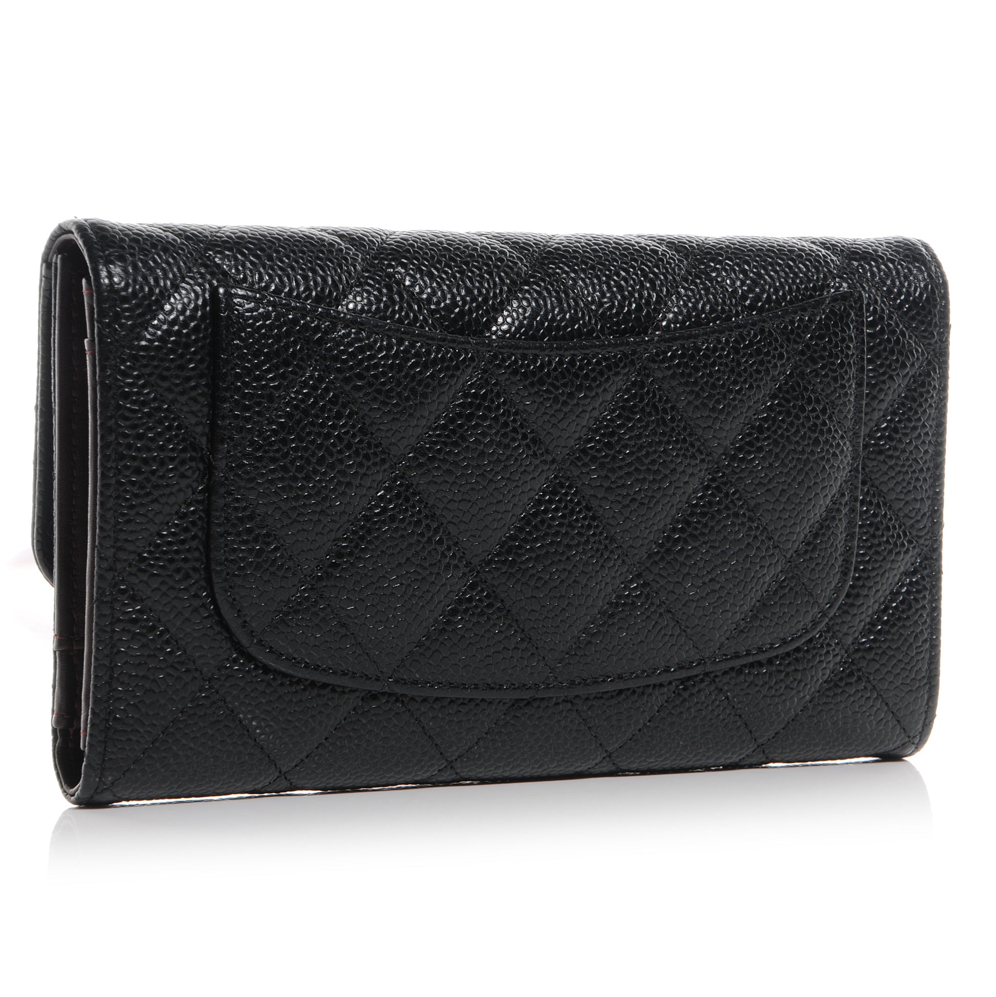 Chanel Caviar Quilted Long Flap Wallet Black 3 of 8