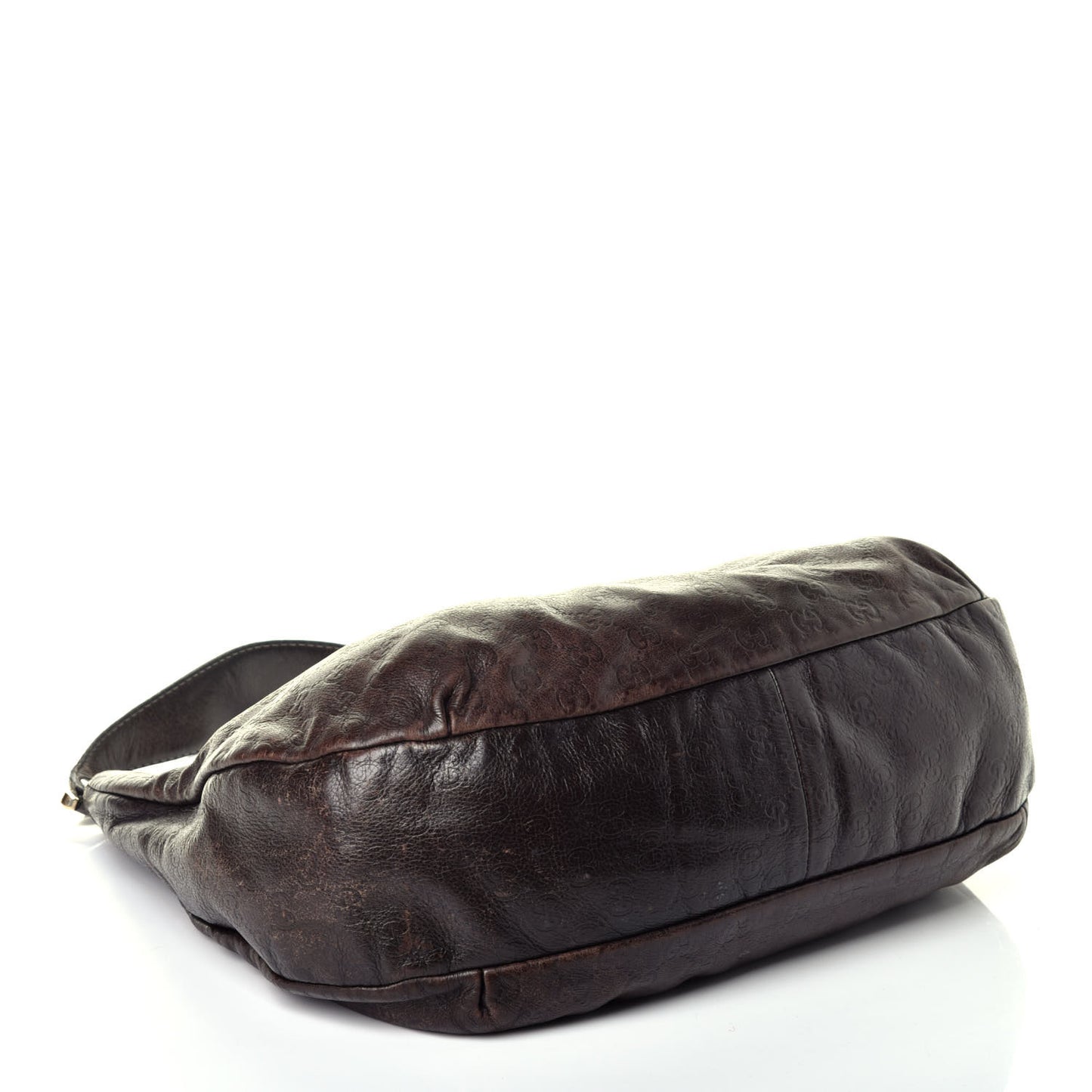 Guccissima Large New Ladies Web Hobo Dark Brown
