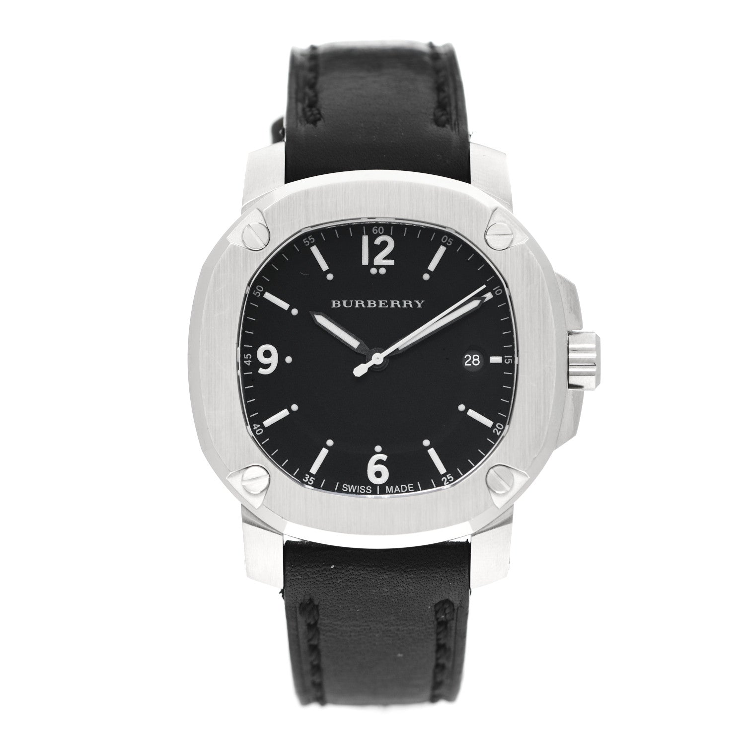 Burberry Stainless Steel Calfskin 43mm The Britain Quartz Watch Black BBY1300 1 of 5