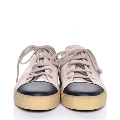 Chanel Calfskin Lace Up Cap Toe Sneakers 40 Pink Black 2 of 7