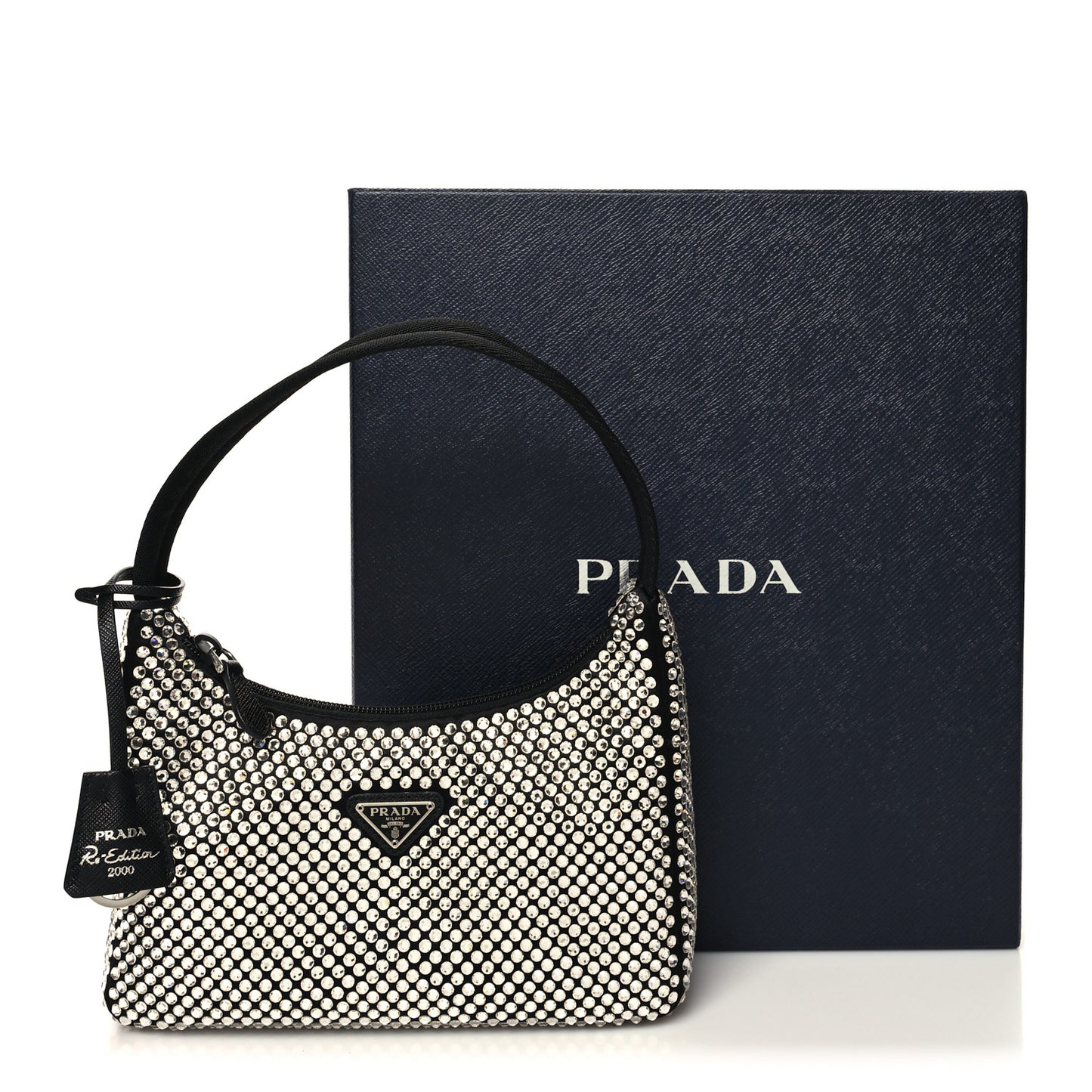 Satin Crystal Mini Re-Edition 2000 Bag Cristal