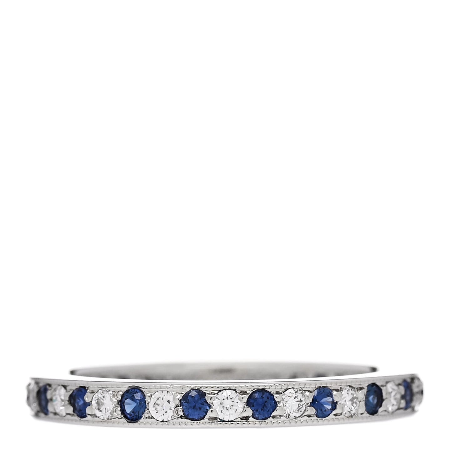 Platinum Diamond Blue Sapphire Legacy Eternity Band Ring 49 4.75