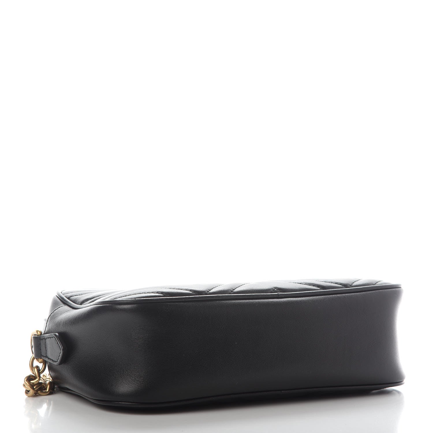 Gucci Calfskin Matelasse Small GG Marmont Chain Shoulder Bag Black 4 of 9