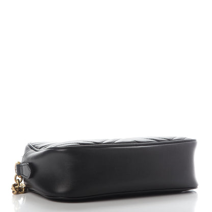 Gucci Calfskin Matelasse Small GG Marmont Chain Shoulder Bag Black 4 of 9