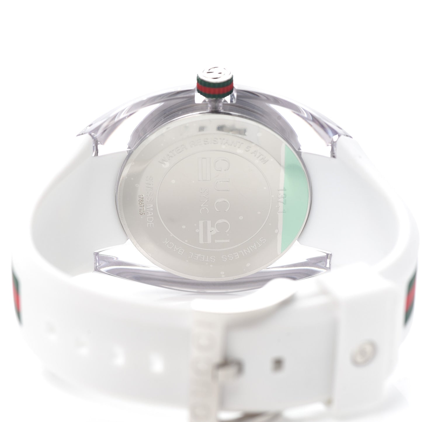 Stainless Steel Rubber 46mm Sync Web Quartz Watch White