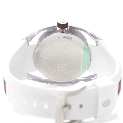 Gucci Stainless Steel Rubber 46mm Sync Web Quartz Watch White 4 of 5