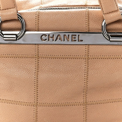 Chanel Caviar Square Stitched Bowler Beige 7 of 10