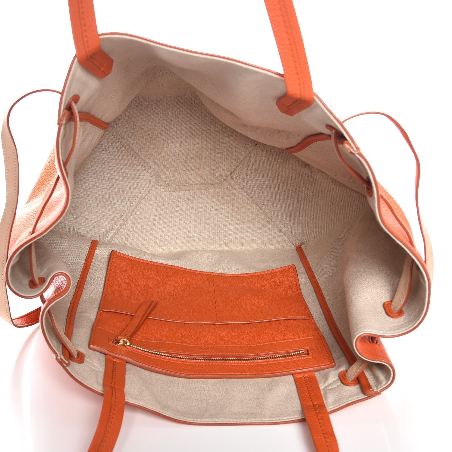 Celine Soft Grained Calfskin Medium Belt Cabas Phantom Orange 5 of 12