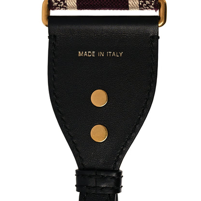 Christian Dior Canvas Embroidered Shoulder Strap Burgundy 4 of 4