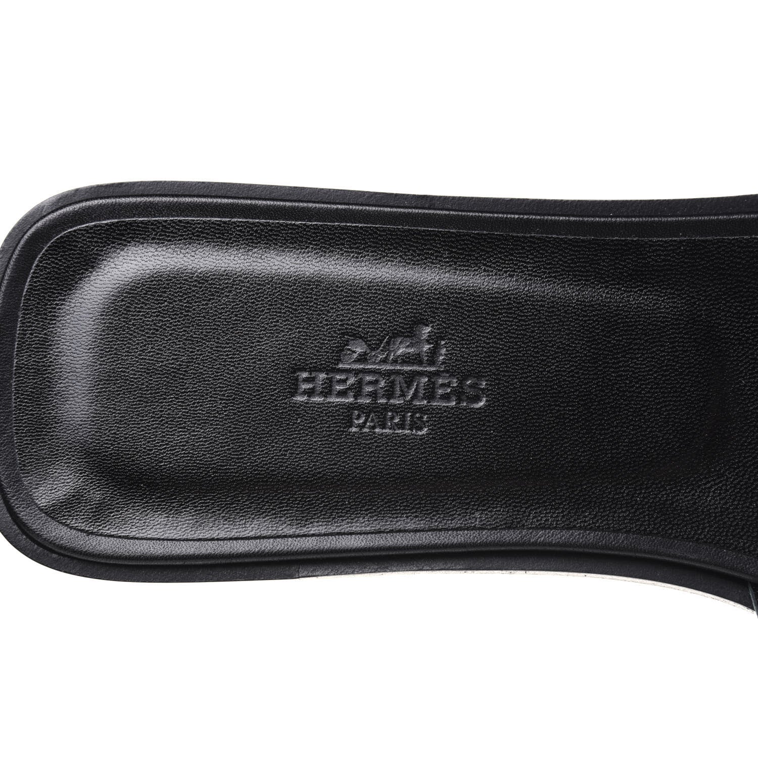 Hermes Box Calfskin Oran Sandals 39 Black Lichen 7 of 9