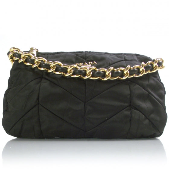 Prada Tessuto Nylon Chevron Bag Nero 1 of 9