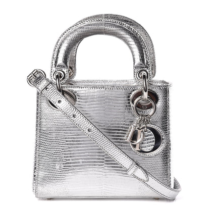 Christian Dior Metallic Lizard Mini Lady Dior Silver 1 of 13