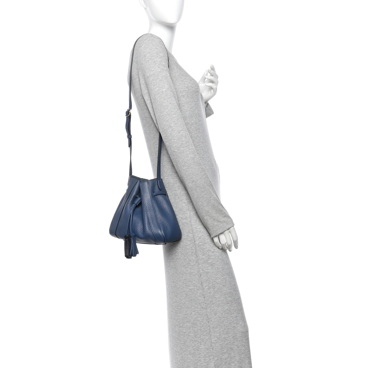 Heavy Grain Calfskin Mini Millie Steel Blue