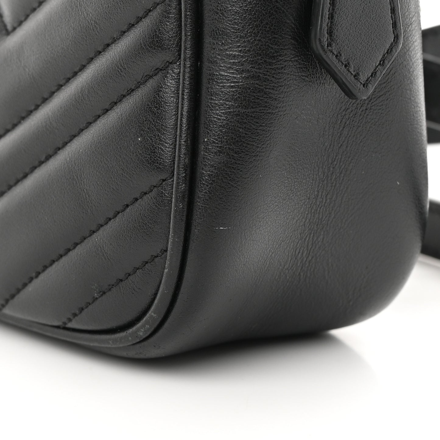 Calfskin Matelasse Small GG Marmont Chain Shoulder Bag Black