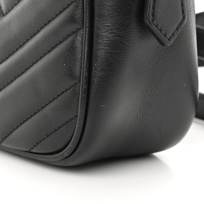 Gucci Calfskin Matelasse Small GG Marmont Chain Shoulder Bag Black 14 of 19