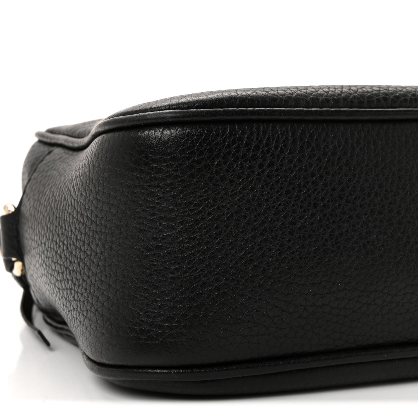 Pebbled Calfskin Small Soho Disco Bag Black