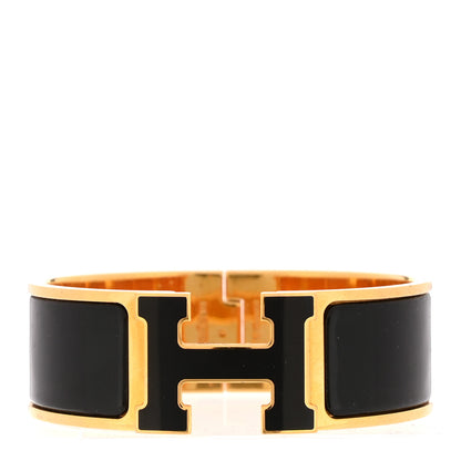 Hermes Enamel Wide Clic Clac H Bracelet PM Black 1 of 4