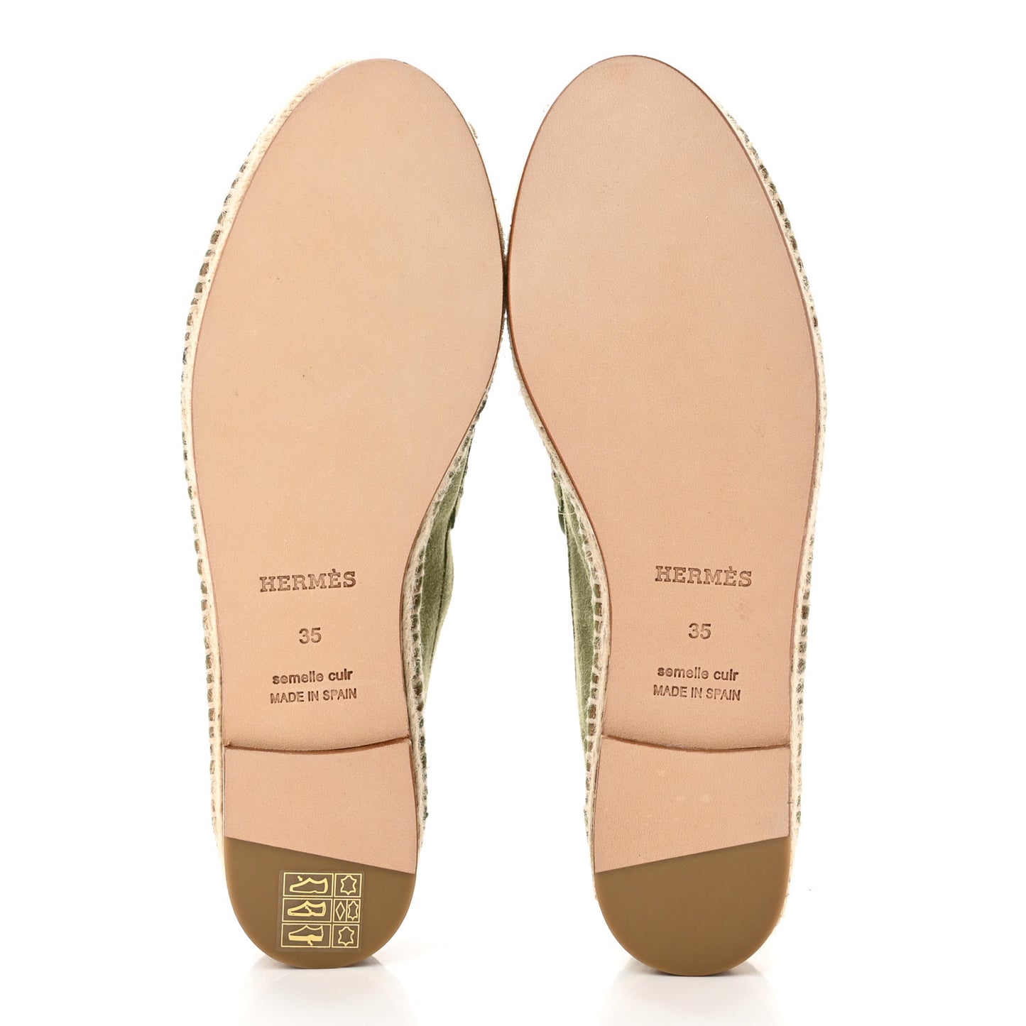 Suede Calfskin Womens Trip Espadrilles 35 Vert Sauge