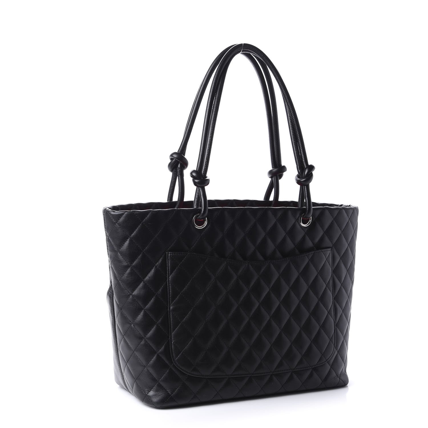 Chanel Calfskin Quilted Large Cambon Tote Black White 3 of 10