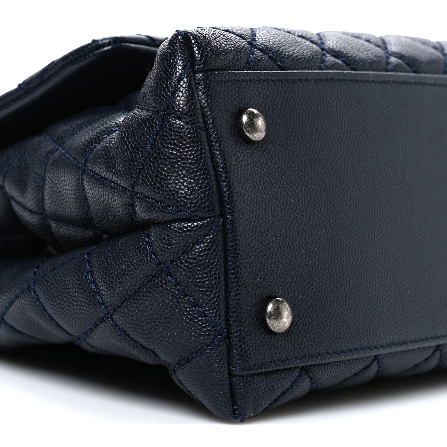 Chanel Caviar Quilted Small Coco Handle Flap Navy 9 of 11