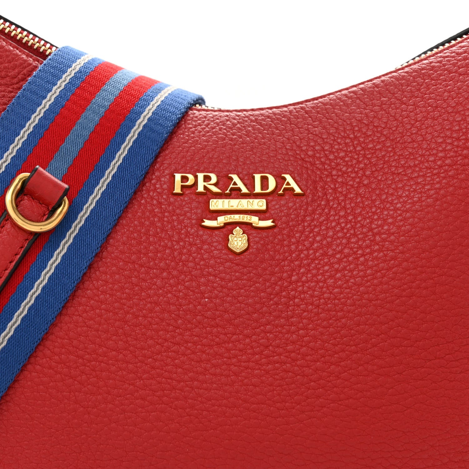 Prada Vitello Phenix Zippered Messenger Hobo Rosso 7 of 11