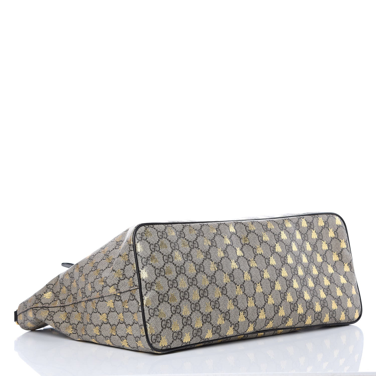 Gucci Soft GG Supreme Monogram Bees Medium Crossbody Tote Beige Oro Black 5 of 11