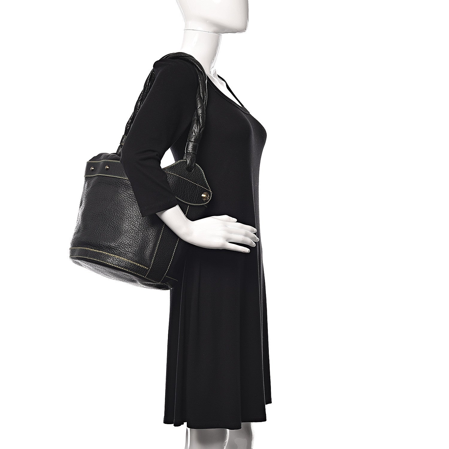 Fendi Vitello Palazzo Bucket Bag Black 3 of 23