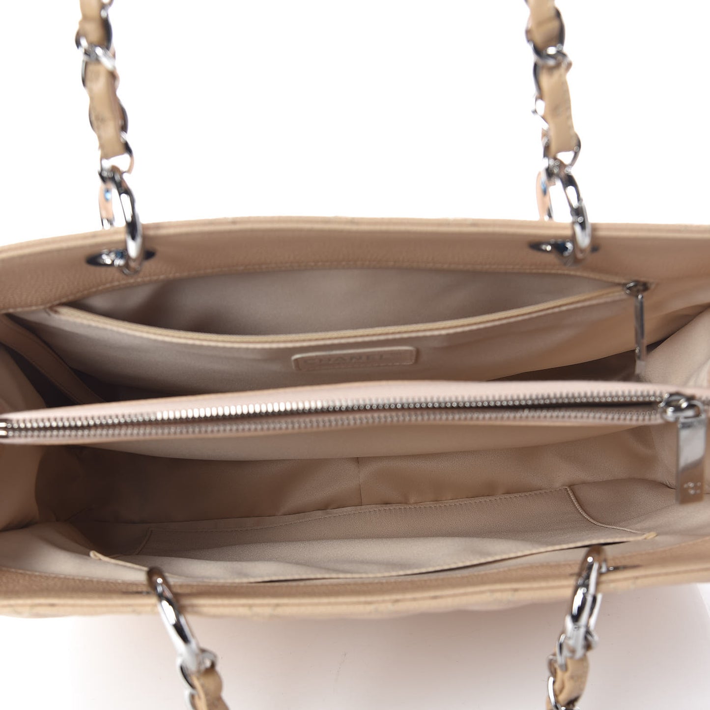 Caviar Quilted Grand Shopping Tote GST Beige Clair