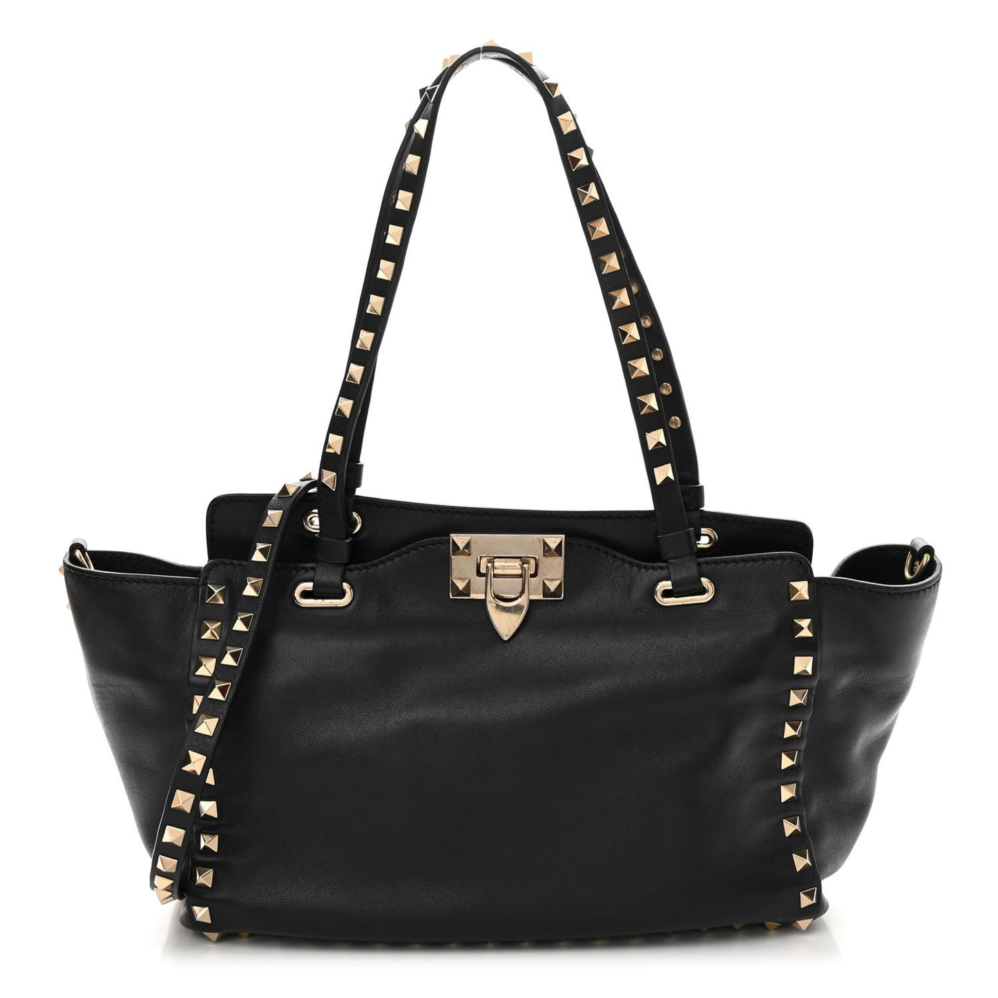 Vitello Small Rockstud Tote Black