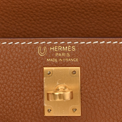 Hermes Togo Horseshoe Kelly Sellier 25 Gold Jaune D'Or 6 of 12