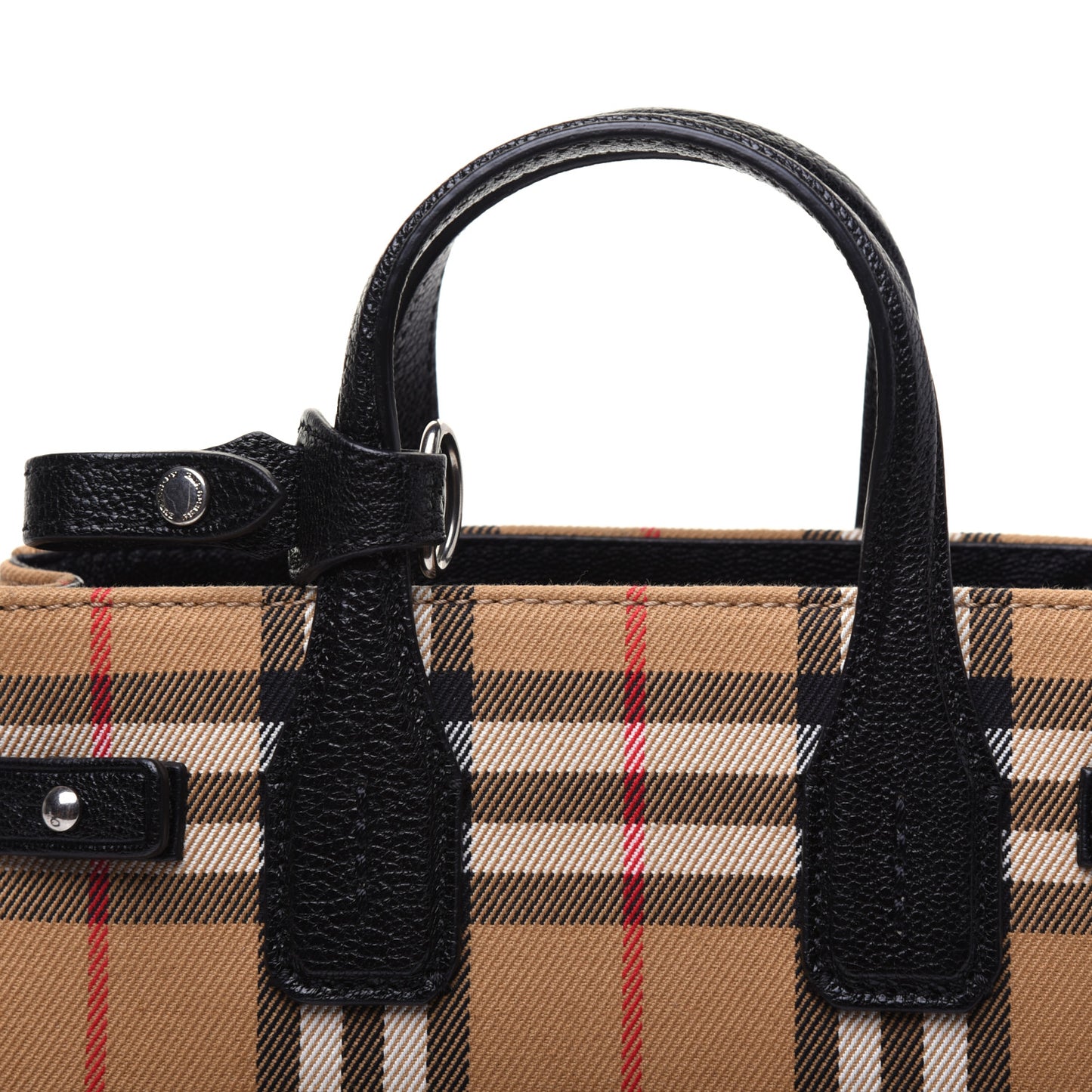 Goatskin Vintage Check Baby Banner Tote Black